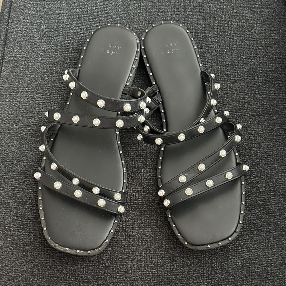 A New Day -  Studded Black Sandals